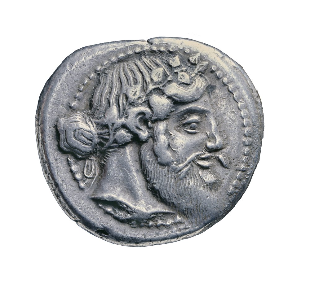 ナクサスの古代ギリシャの銀貨、紀元前460年（銀）